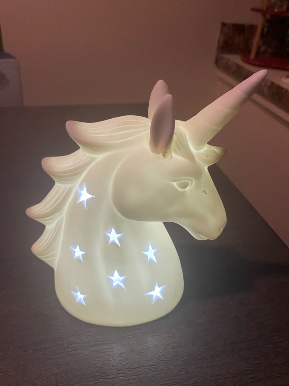 Unicorn 🦄 head ceramic light up accent decor.